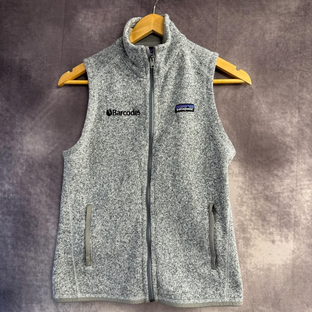 Patagonia Better Sweater Vest Women Size Small Gray Fleece Full Zip Logo